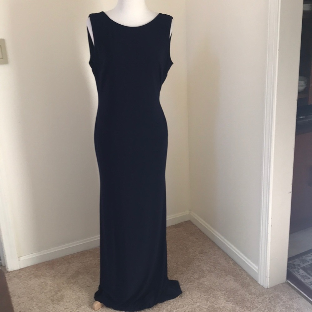 NWT! CITY TRIANGLES size L navy maxi dress
